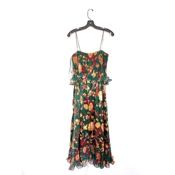 Amur Adeline 100% silk floral pleated floral Dress size 0 - Picture 7 of 12